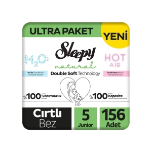 Sleepy Natural Double Soft Ultra Paket Bebek Bezi 5 Numara Junior 156 Adet
