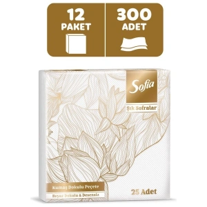 Sofia Kumaş Dokulu Peçete 25li 12 Paket