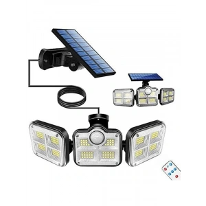 Solar Enerjili Kumandalı Bahçe Aydınlatma, 122 Led ile Etkili Işık