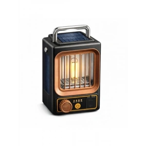 Solar ve USB Şarjlı Dimmer Ayarlı Kamp Lambası - Taşınabilir, Metal Kolu ile