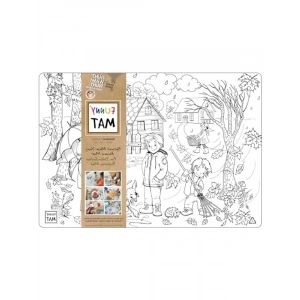 Sonbahar Temalı Keçeli Kalem Boyama Matı (%95 Geri Dönüşümlü)