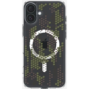 Spigen Apple iPhone 16 ile Uyumlu ince MagSafe Kılıf Ultra Hybrid Sararmaya Dayanıklı DuraClear™ Hava Kanalı Teknolojisi™ Askeri Sınıf Koruma MagFit Digital Camo Tasarım Kapak - ACS08210