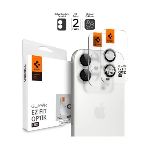 Spigen Apple iPhone 17 / 16 Plus / 16 ile Uyumlu Kamera Lens Camı Koruyucu Kolay Kurulum GLAS.tR EZ Fit Optik Pro (2 Adet) Silver - AGL10126