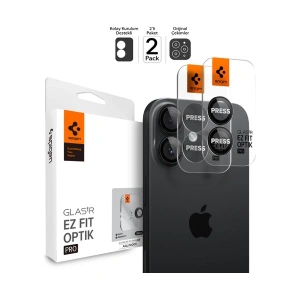 Spigen Apple iPhone 17 / 16 Plus / 16 ile Uyumlu Kamera Lens Camı Koruyucu Kolay Kurulum GLAS.tR EZ Fit Optik Pro (2 Adet) Black - AGL07921
