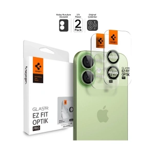 Spigen Apple iPhone 17 / 16 Plus / 16 ile Uyumlu Kamera Lens Camı Koruyucu Kolay Kurulum GLAS.tR EZ Fit Optik Pro (2 Adet) Green - AGL10128