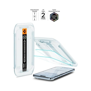 Spigen Apple iPhone Air ile Uyumlu Cam Ekran Koruyucu AluminaCore™ iyonlaştırılmış Güçlendirilmiş Cam Teknolojisi Kolay Kurulum GLAS.tR EZ Fit Slim HD (2 Adet) - AGL09861