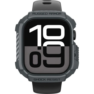 Spigen Apple Watch 46mm Seri 11/10 ile Uyumlu Kılıf Rugged Armor 2 Matte Black - ACS10499
