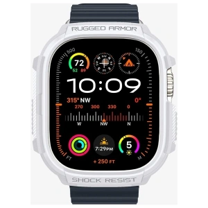 Spigen Apple Watch 49mm (Ultra 2/1) Kılıf Rugged Armor White - ACS07384