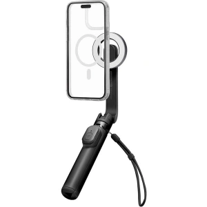 Spigen Kablosuz Bluetooth Selfie Çubuğu MagSafe ile Uyumlu Uzaktan Kumandalı Tripod / 60 cm Kadar Uzatılabilir Kolay Taşınabilir MagFit S571W Black - AMP07656