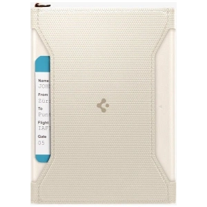Spigen Passport Holder RFID Korumalı Seyahat Çantası Pasaport Cüzdan Dune Beige - AFA08348