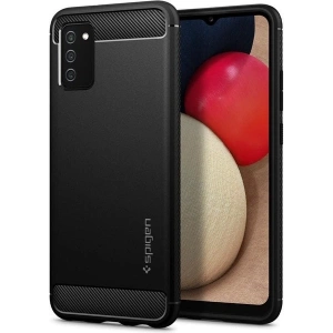 Spigen Samsung Galaxy F02s / M02s / A02s Kılıf Rugged Armor Matte Black - ACS03047