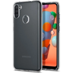 Spigen Samsung Galaxy M11 / A11 ile Uyumlu Kılıf Liquid Crystal 4 Tarafı Tam Koruma Crystal Clear - ACS00856