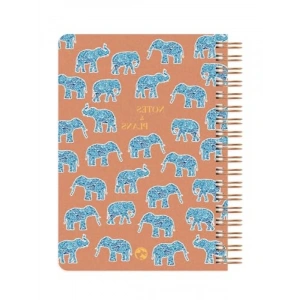 Spiralli Defter - Düz Fil Tasarımlı 17x24 cm