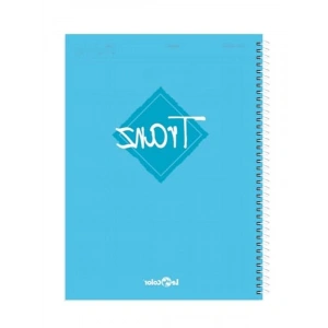 Spiralli Kareli Defter - Turkuaz, A4 Boyut, 200 Sayfa