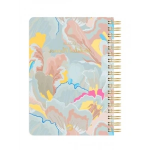 Spiralli Planlayıcı Defter, Lotus Desenli, 17x24 cm