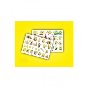 Sponge Bob Temalı Sticker Seti, 2 Sayfa ve 36 Adet Etiket ile