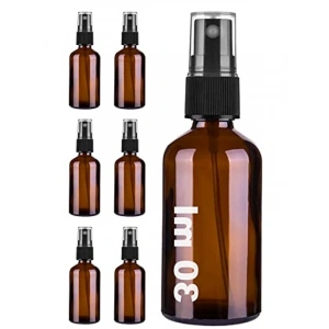Spreyli Amber Cam Şişe, Sızdırmaz Kapaklı, 30 ml, 6 Adet