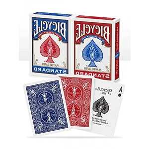 Standart Poker Boyu Oyun Kağıdı Destesi, 2 Deste Kırmızı ve Mavi