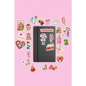 Sticker Seti, Çilek Kız Temalı Bullet Journal Etiketleri