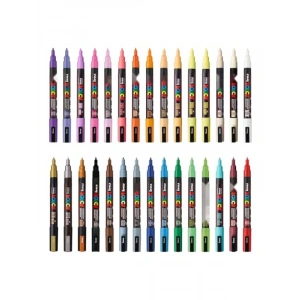 Su Bazlı Keçe Uçlu Markör Kalem Seti - 30lu, 0.9-1.3 mm Uç