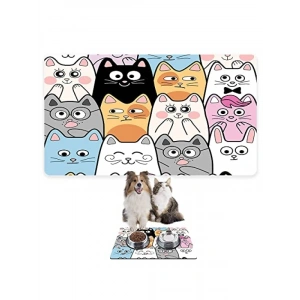 Su Geçirmez Evcil Hayvan Beslenme Matı (50x35 cm, Renkli)