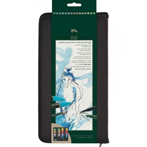 Sulu Boya Kalemi Seti - 30lu Fermuarlı Kılıf