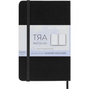 Sulu Boya Not Defteri - A6, 200g Kağıt, Sert Kapak, Siyah