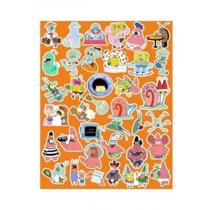 Sünger Bob Temalı Sticker Seti, Eğlenceli Tasarımlar ile