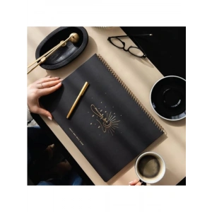 Süresiz Haftalık Spiralli Masaüstü Planlayıcı, 24x34 cm, Siyah