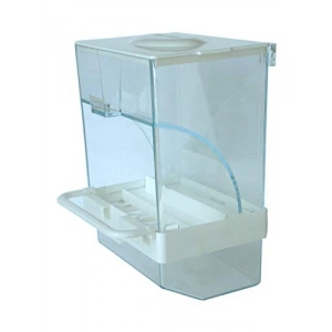 Taban Hazneli Akıllı Kuş Yemliği, Beyaz Renk, 14,5 cm