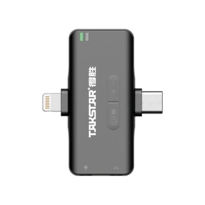 Takstar V4 Dual Cep Telefonu Uyumlu Kablosuz 2 Alıcılı Yaka Video Mikrofonu 2.4ghz Type-C/ıphone/ıpad
