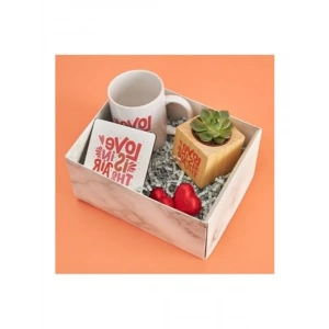 Tasarımlı Aşk Hediye Kutusu, Kupa Seti