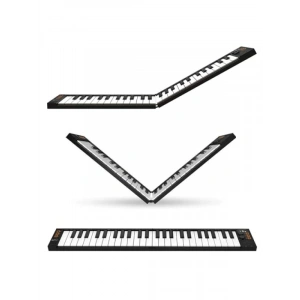 Taşınabilir ve Katlanabilir 49 Tuşlu MIDI Klavye (Siyah)