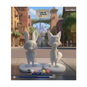 Tavşan ve Tilki Boyanabilir 3D Figür Seti - Sanat Kiti