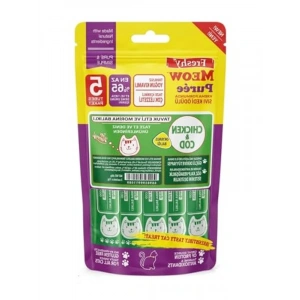 Tavuklu ve morina balıklı sıvı kedi ödülü, 5 x 12g