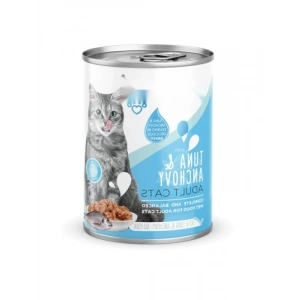 Taze Ton Balıklı ve Hamsi Parça Etli Yaş Mama (400 g x 12 Adet)