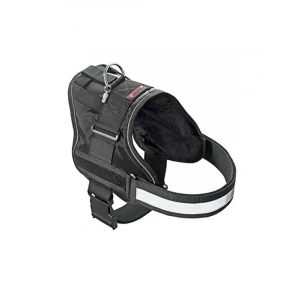 Teflon Reflektörlü Siyah İsimli Göğüs Tasması, S Boyut (55-68 cm)