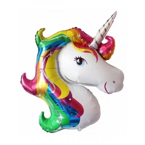 Tek Boynuzlu At Temalı Folyo Balon - 87 x 117 cm