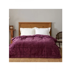 Tek Kişilik Mürdüm Renkli Battaniye