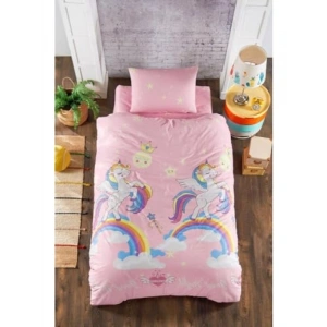 Tek Kişilik Nevresim Takımı - Unicorn Desenli