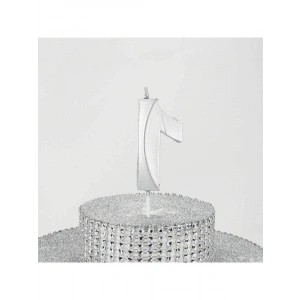 Tek Rakamlı Gümüş Gri Doğum Günü Mumu 6.5 Cm