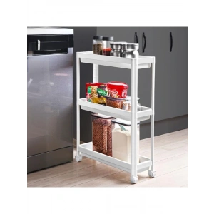 Tekerlekli 3 Katlı İnce Raf Ünitesi