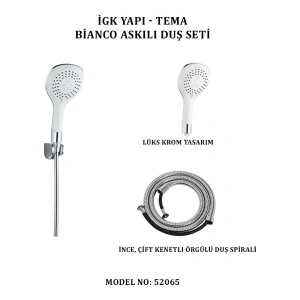 Tema Igk Yapı - Tema Bianco Askılı Duş Seti (Model No: 52065)