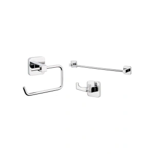 Tema Kare Üçlü Set (Havluluk - Askılık -Tuvalet Kağıtlığı)