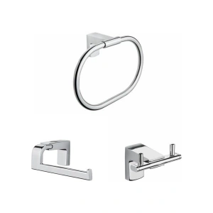 Tema Premium Yuvarlak Havluluk + Kapaksız Kağıtlık + Bornoz Askılık
