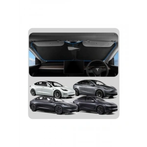 Tesla Model Y ve Model 3 için Katlanır Ön Cam Güneşlik