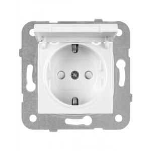 Topraklı Çocuk Korumalı Priz, Beyaz, Çerçevesiz