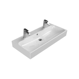 Turkuaz Seramik Cerastyle Pinto 100 Cm Çift Hazneli Etajerli Lavabo