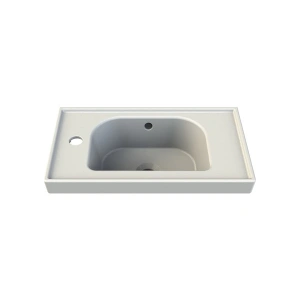 Turkuaz Seramik Frame Etajerli Lavabo Soldan Batarya Delikli 50 x 28 cm