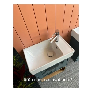 Turkuaz Seramik Sharp 50X30 cm Etajerli Lavabo